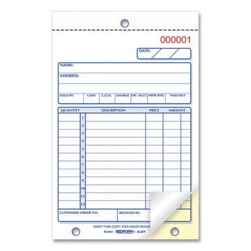 Rediform® Sales Book, Two-part Carbonless, 4.25 X 6.38, 1-page, 50 Forms freeshipping - TVN Wholesale